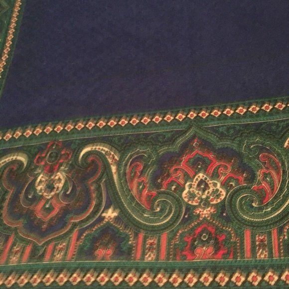 Pretty Patterned Blue Square Scarf - Picture 8 of 12